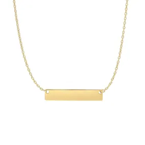 14K Gold Small Bar Necklace