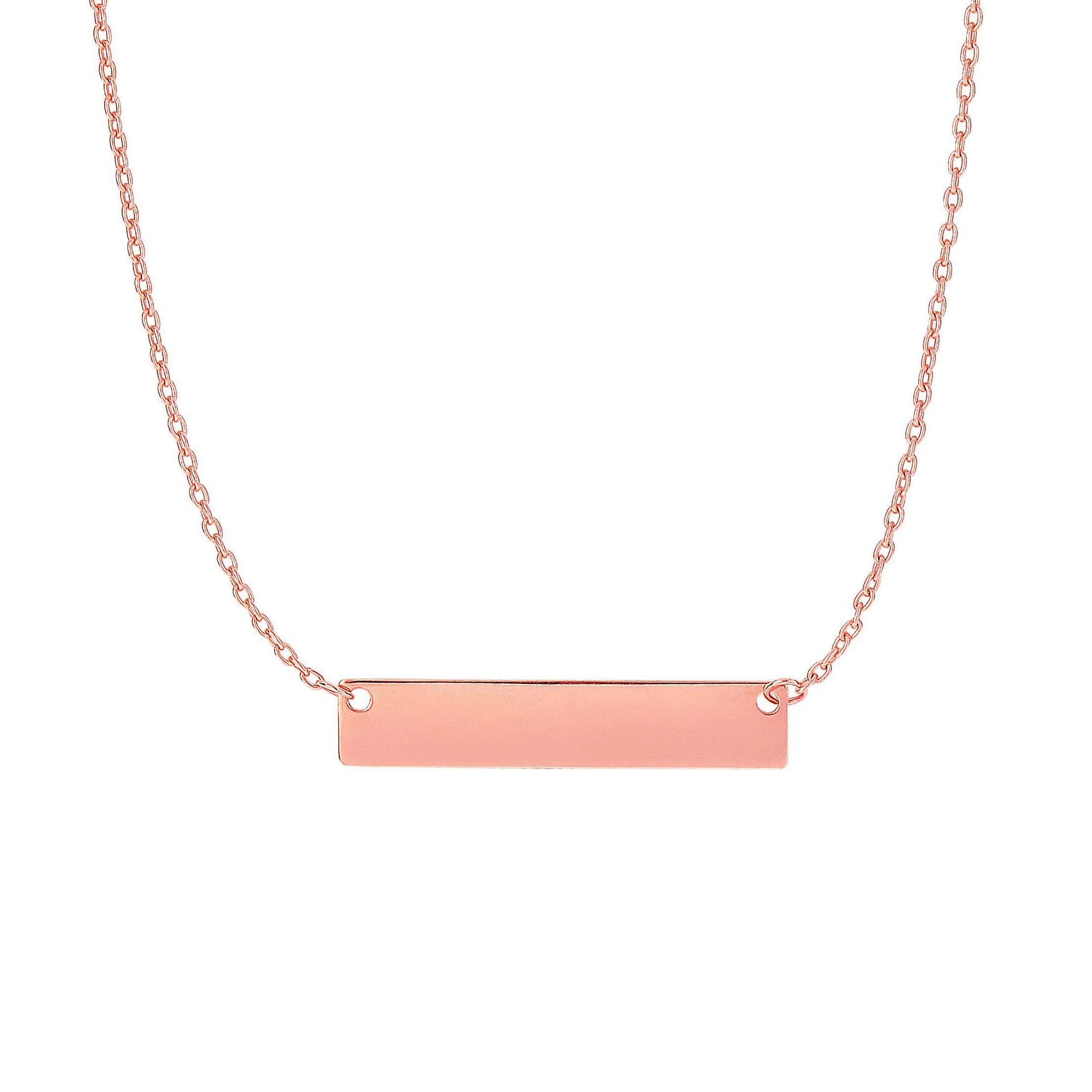 14K Gold Small Bar Necklace