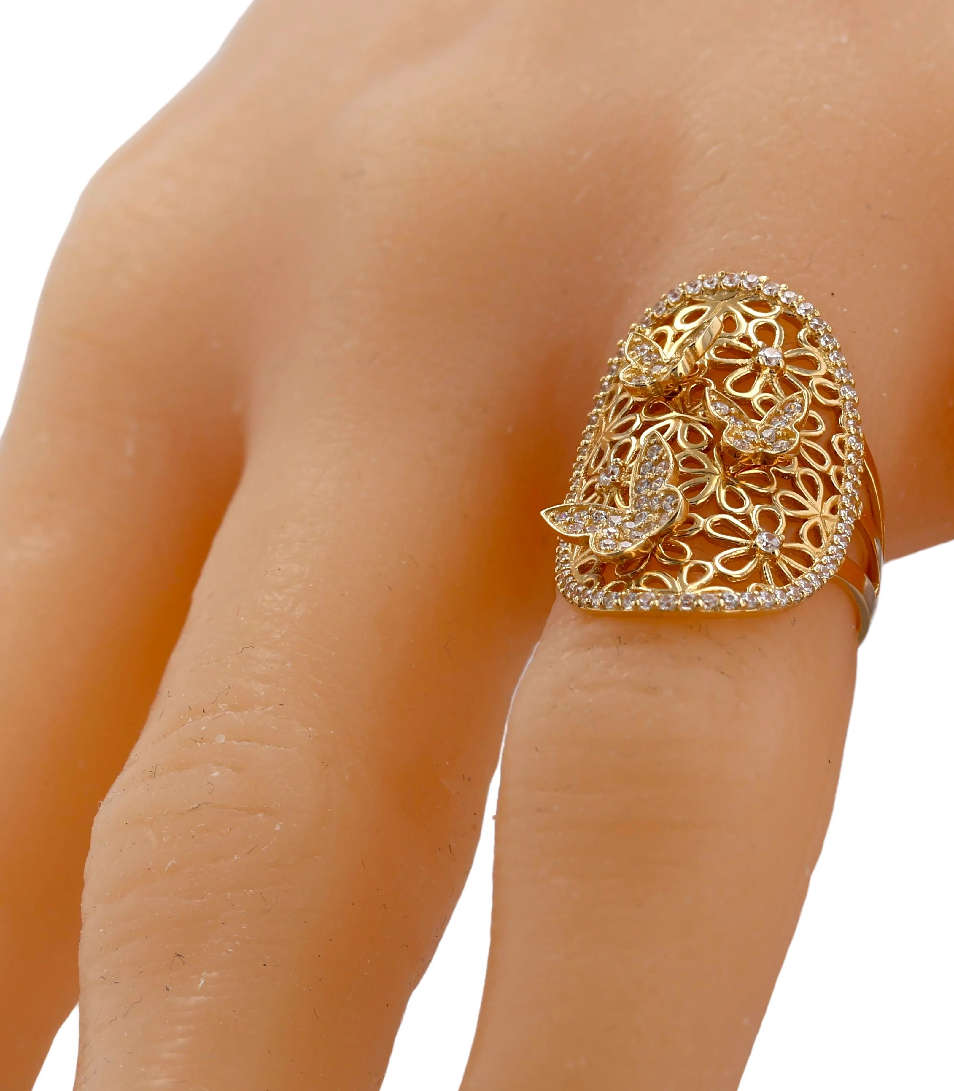 14K Yellow gold butterfly filigrana ring-223559