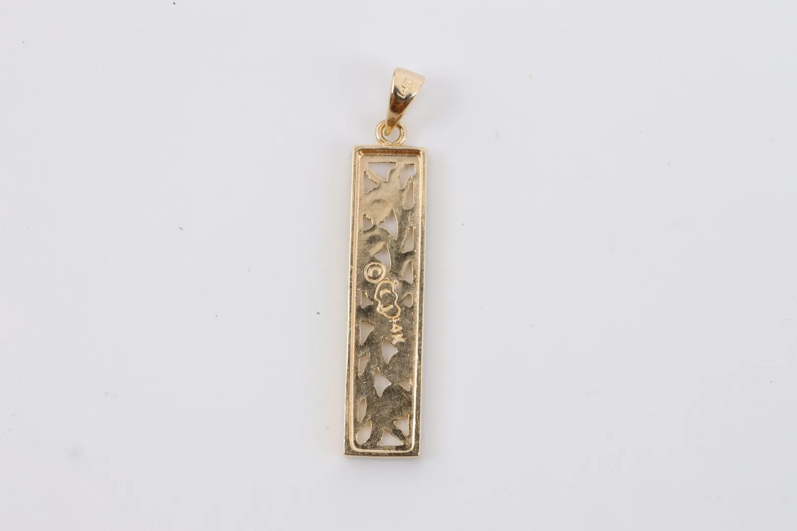 14k Yellow Gold Flower Bar Pendant (1.51g.)