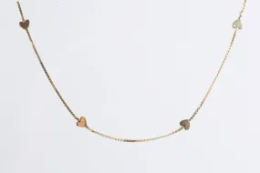 15.5" 14k Yellow Gold Heart Station Necklace (2.96g.)