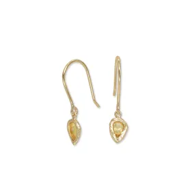 18K Teardrop Earrings in Yellow Sapphire