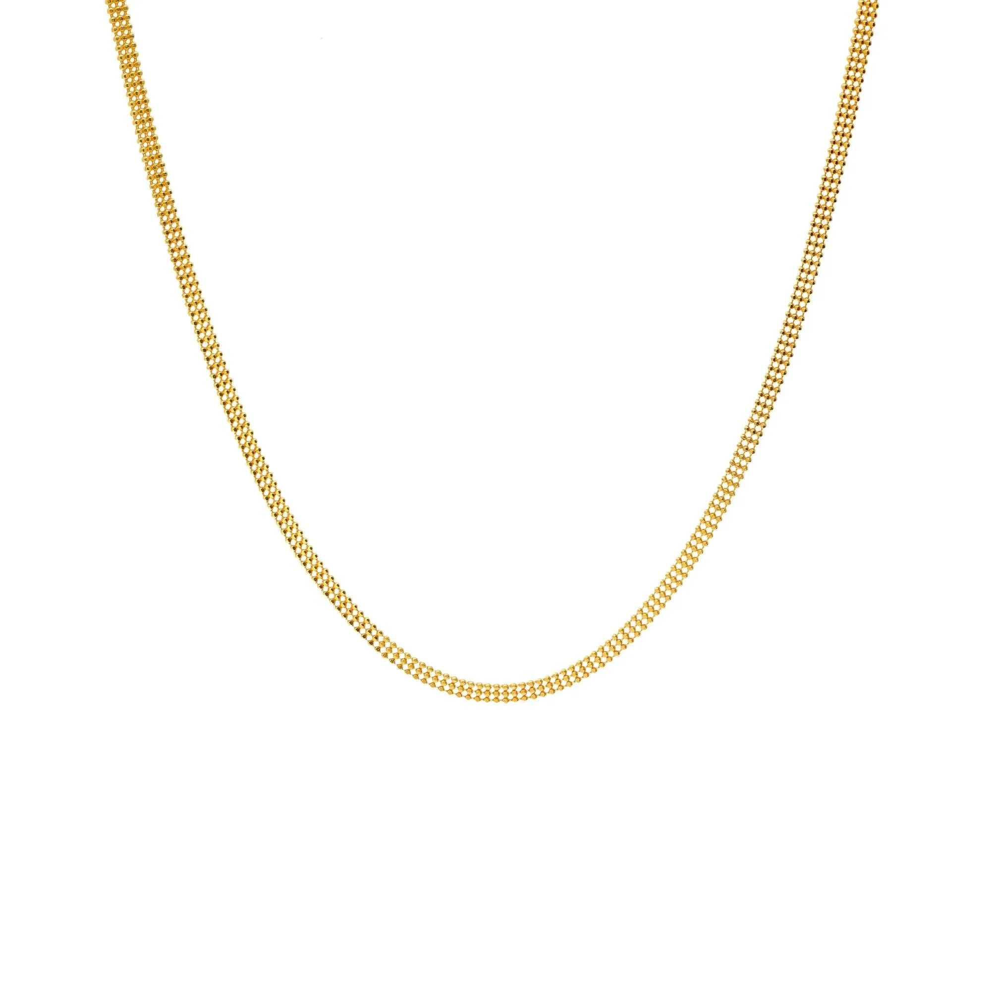 22K Yellow Gold Beaded Twist Chain