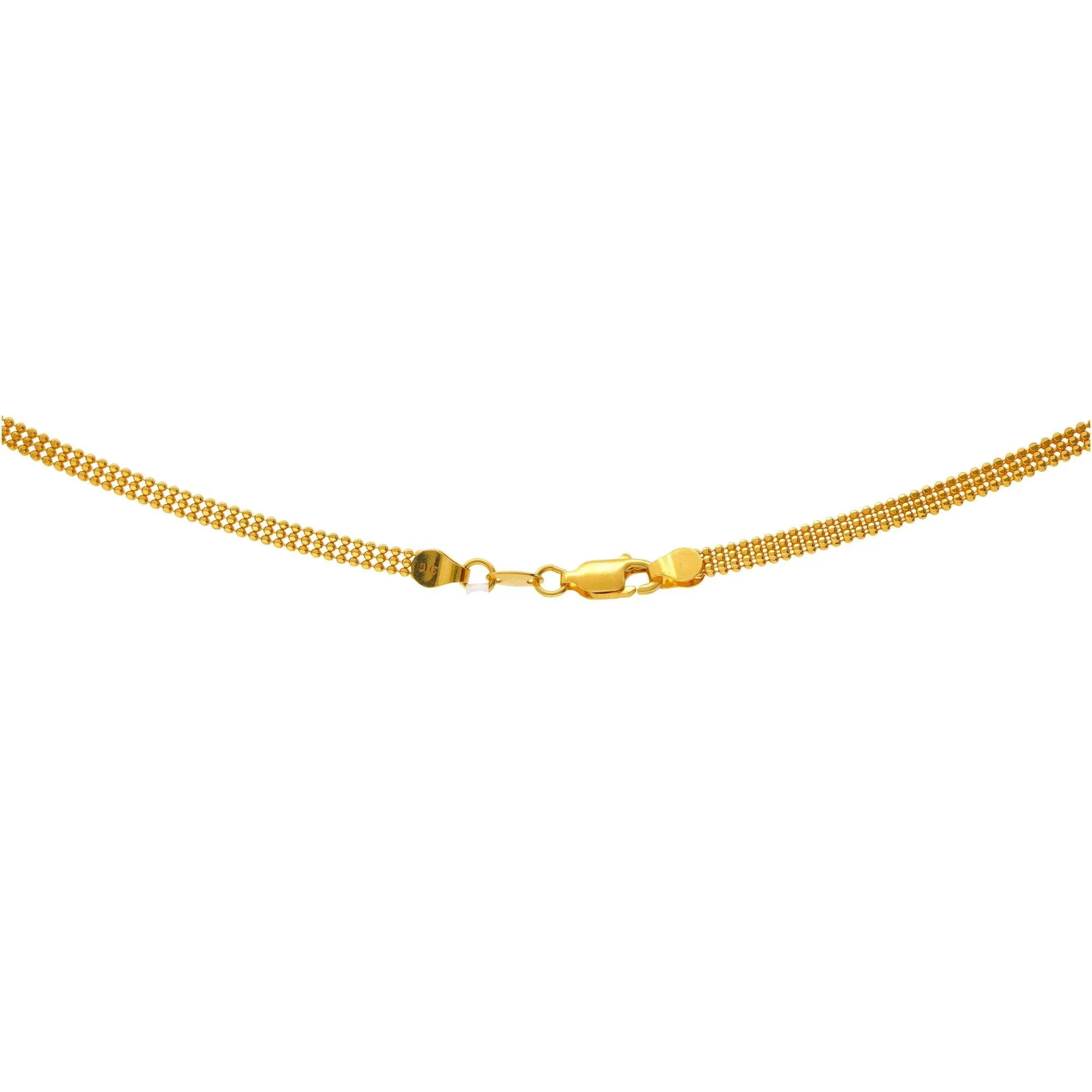 22K Yellow Gold Beaded Twist Chain