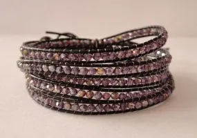 2mm crystal wrap bracelet purple