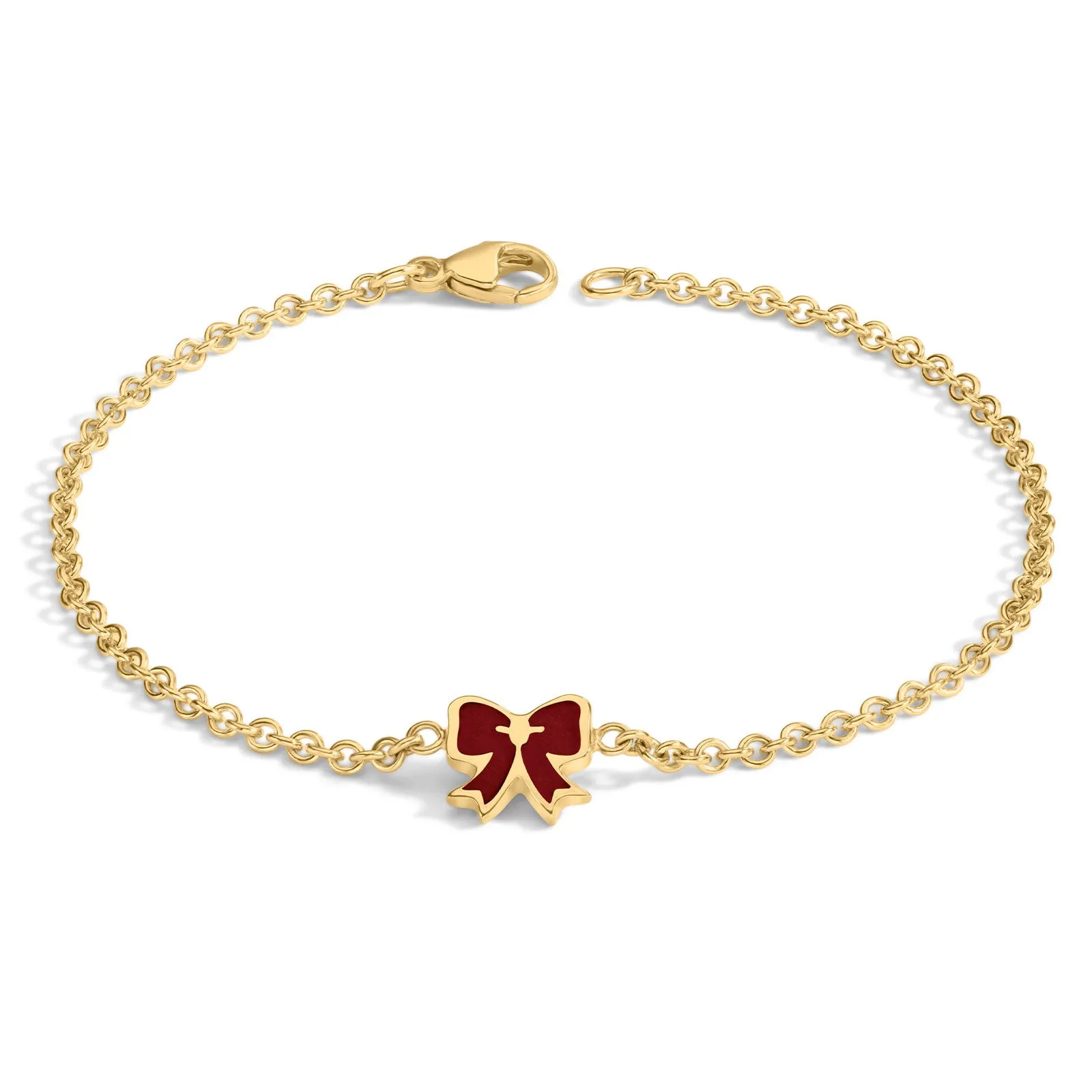 2mm Gold Enamel Bow Bracelet