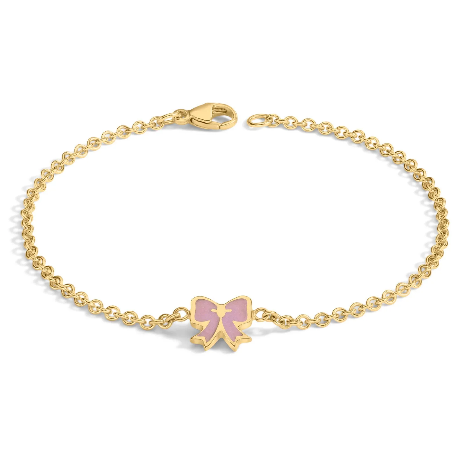 2mm Gold Enamel Bow Bracelet