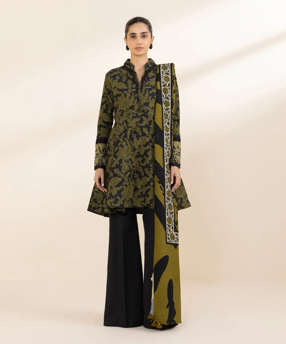 3 Piece - Printed Khaddar Suit