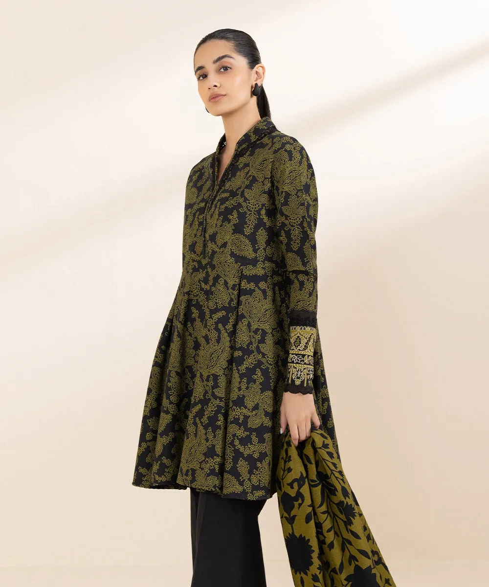 3 Piece - Printed Khaddar Suit