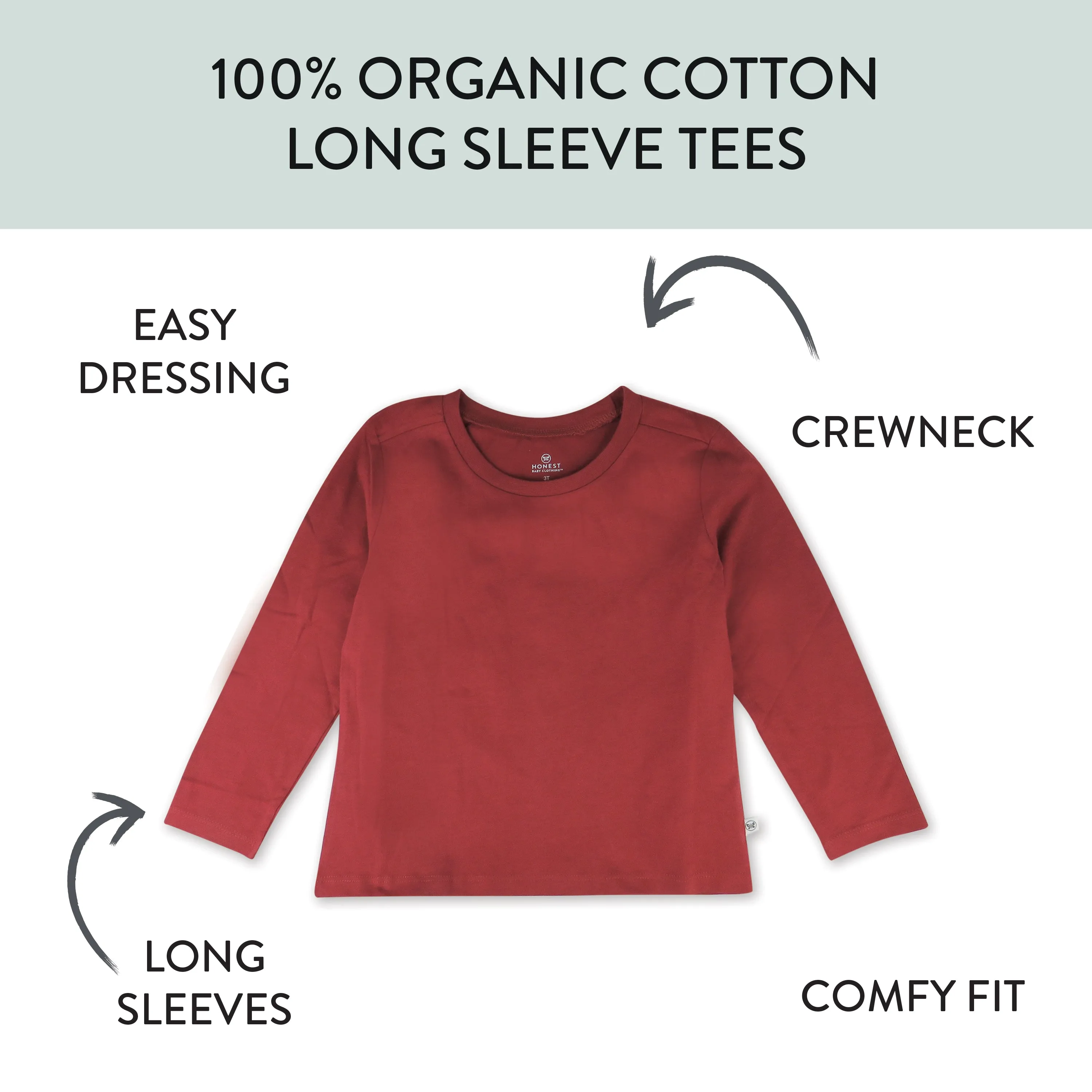 5-Pack Organic Cotton Long Sleeve T-Shirts