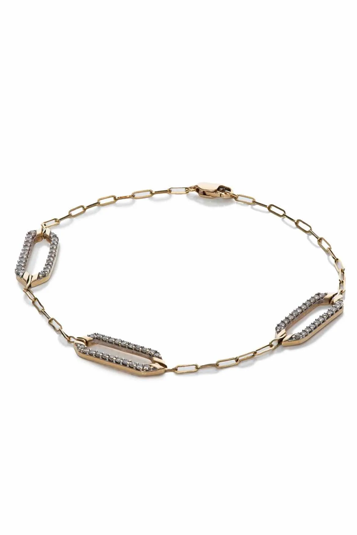 7 14K Yellow Gold and Diamond Bracelet