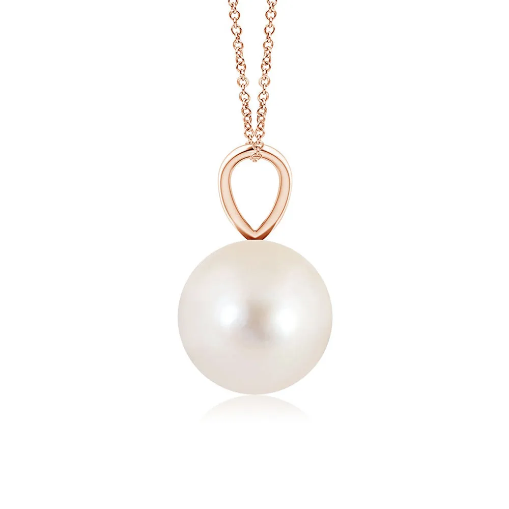 8mm Freshwater Cultured Pearl Solitaire V-Bale Pendant