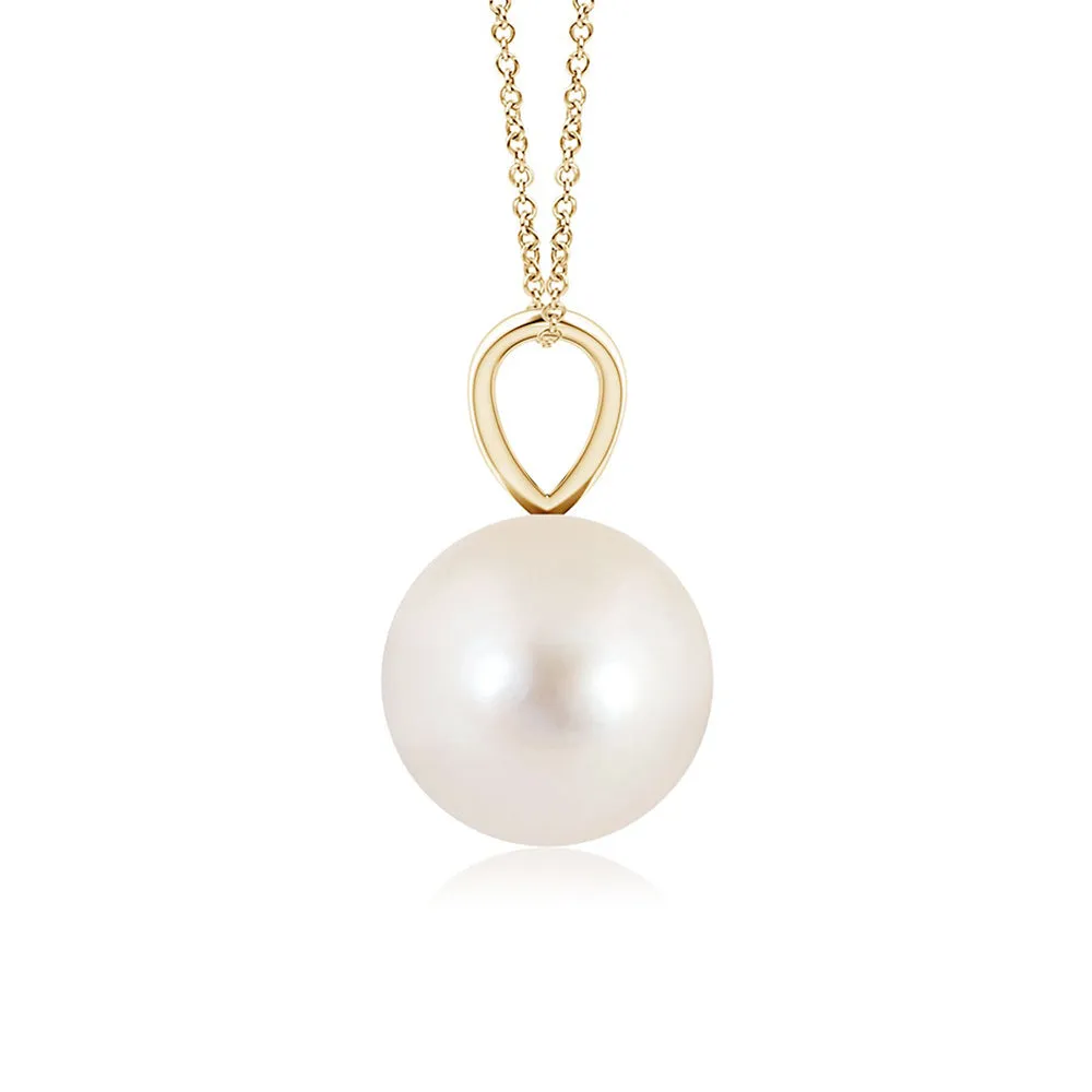 8mm Freshwater Cultured Pearl Solitaire V-Bale Pendant