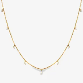 9 Drops By The Yard 0.40CT Baguette Diamond Necklace