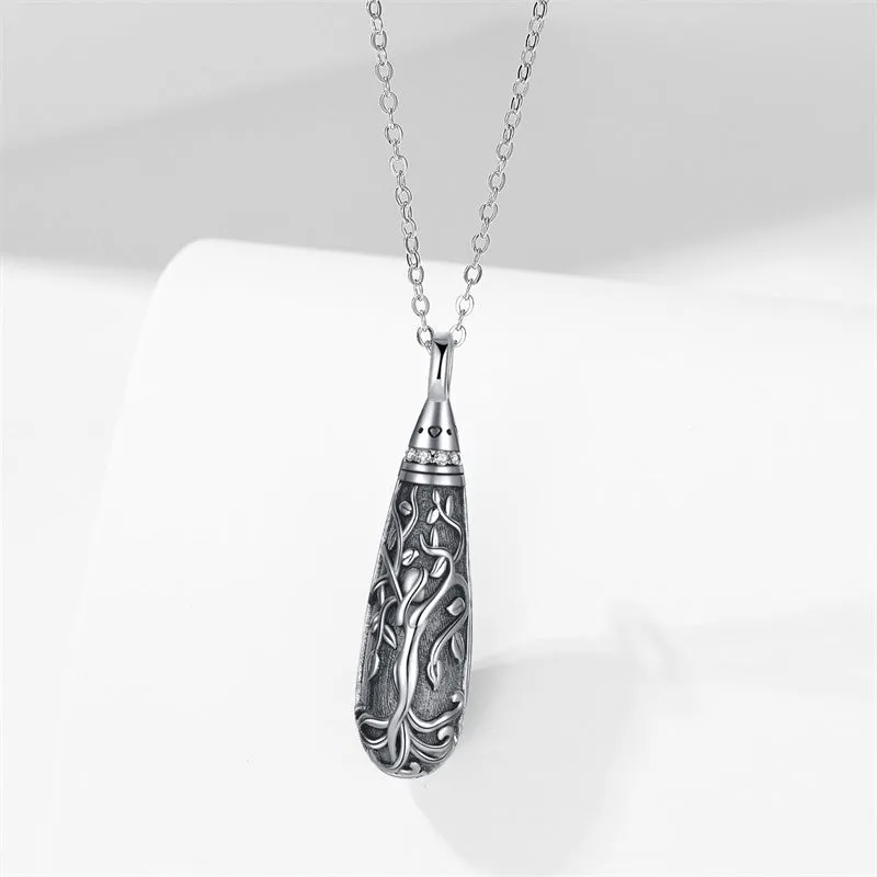 925 Sterling Silver Tree of Life Urn Necklace for Ashes Memory Keepsake Cremation Jewelry for Women