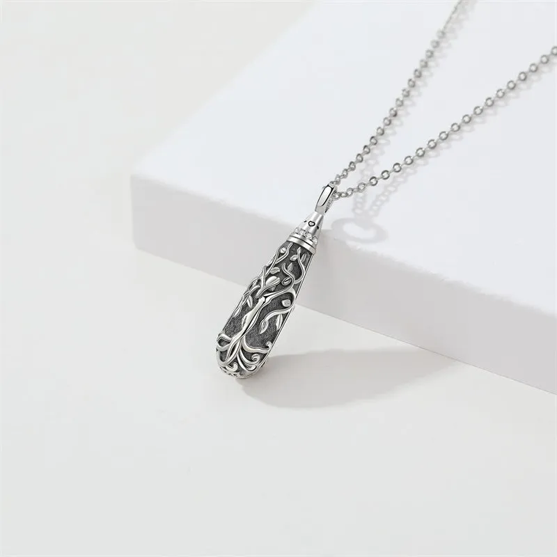 925 Sterling Silver Tree of Life Urn Necklace for Ashes Memory Keepsake Cremation Jewelry for Women