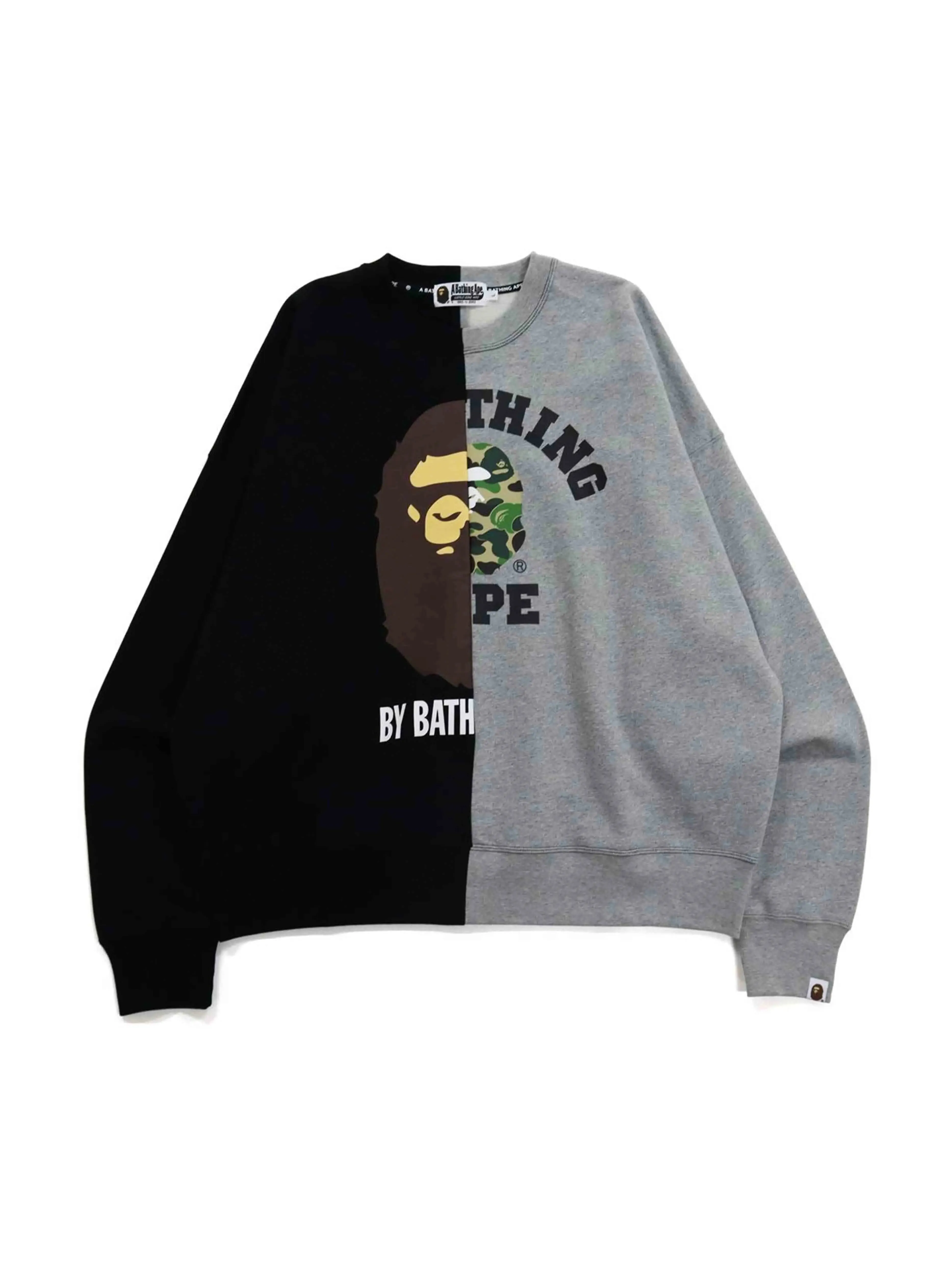 A Bathing Ape College & By Bathing Ape Loose Fit Crewneck Black