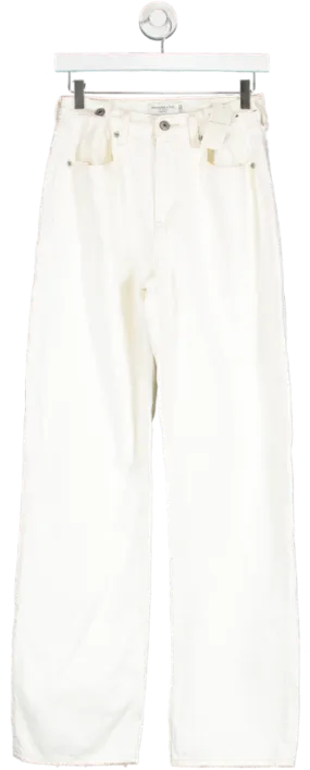 Abercrombie & Fitch White The Loose High Rise Jean - Long Length W24