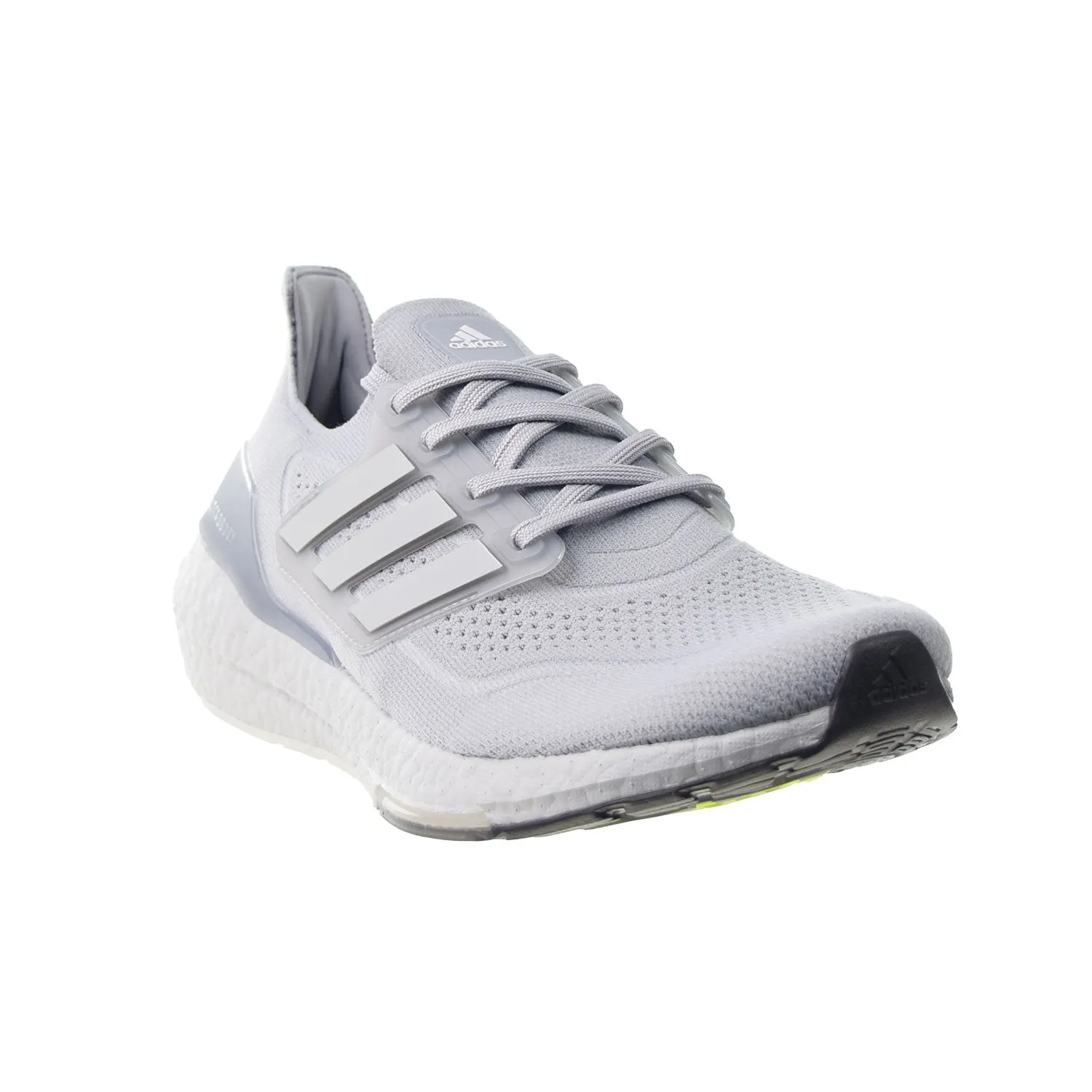 Adidas Ultraboost 21 Men's Shoes Halo Silver-Grey Two-Solar Yellow