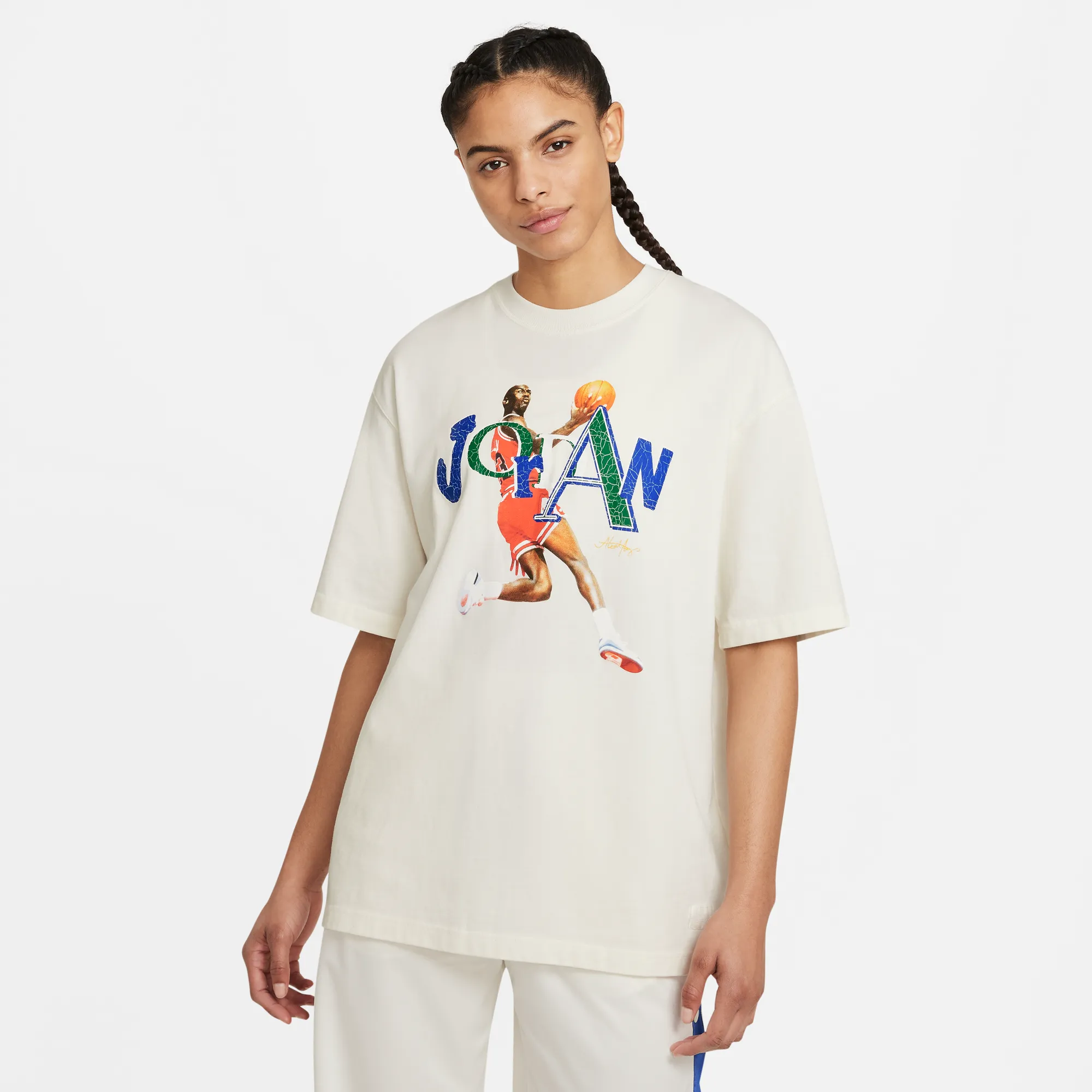 Air Jordan x Aleali May Womens Short Sleeve T-Shirt "Sail'