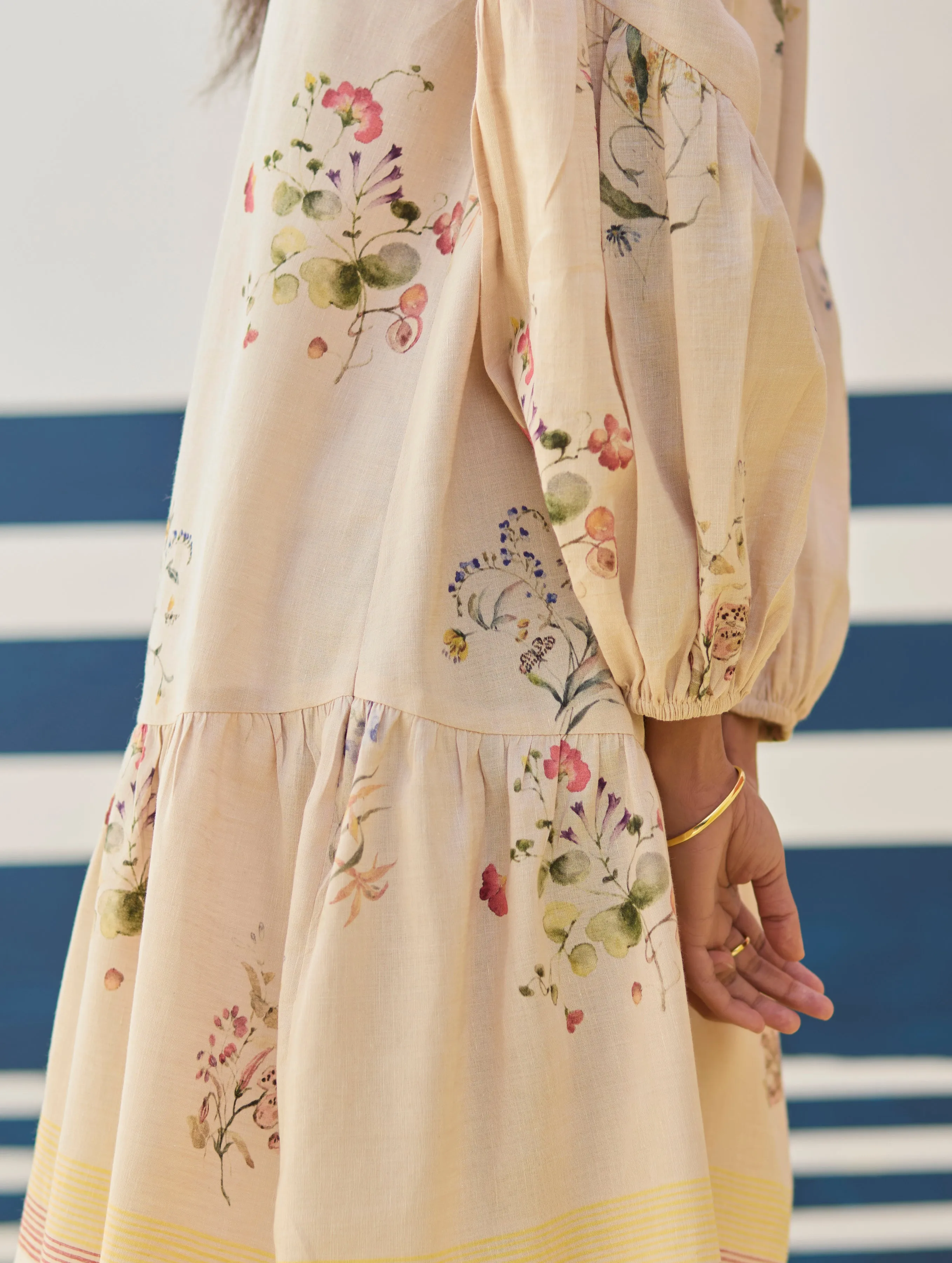 Alara Floral Shirt Dress - Sand