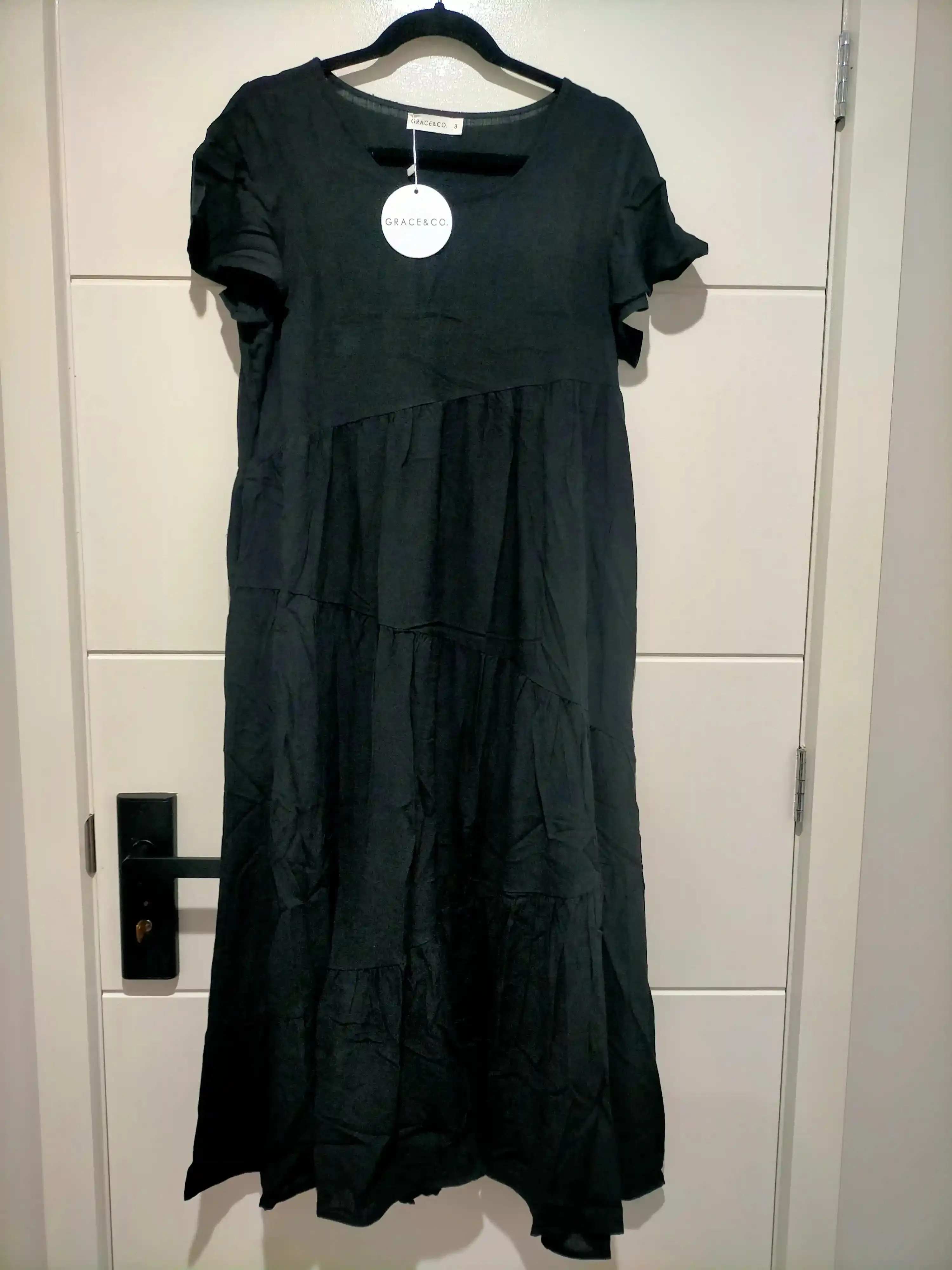 Alessia Linen Maxi Dress - Black