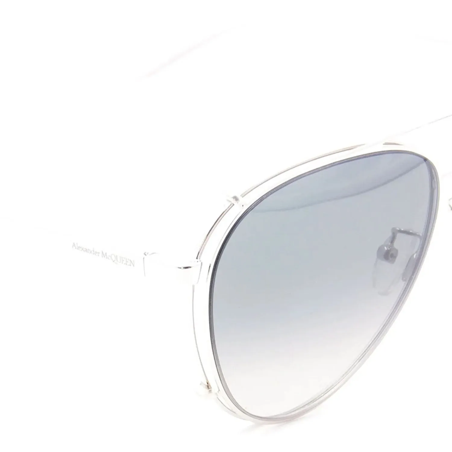 Alexander Mcqueen Grey Silver Metal Sunglasses