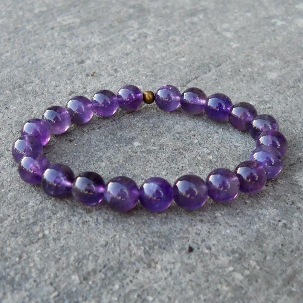 Amethyst Gemstone Yoga Mala Bracelet