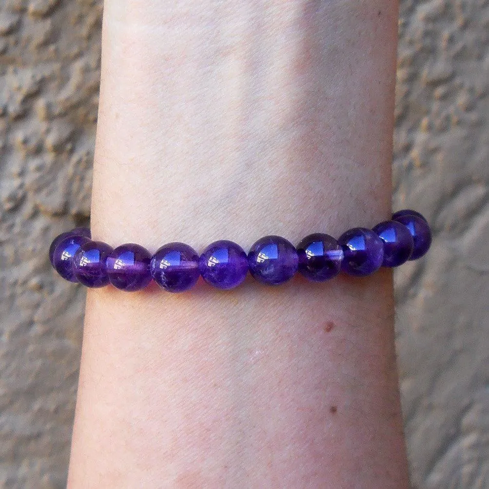 Amethyst Gemstone Yoga Mala Bracelet