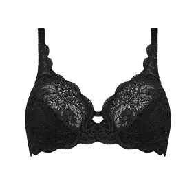 Amourette 300 Wired lacy bra - Black