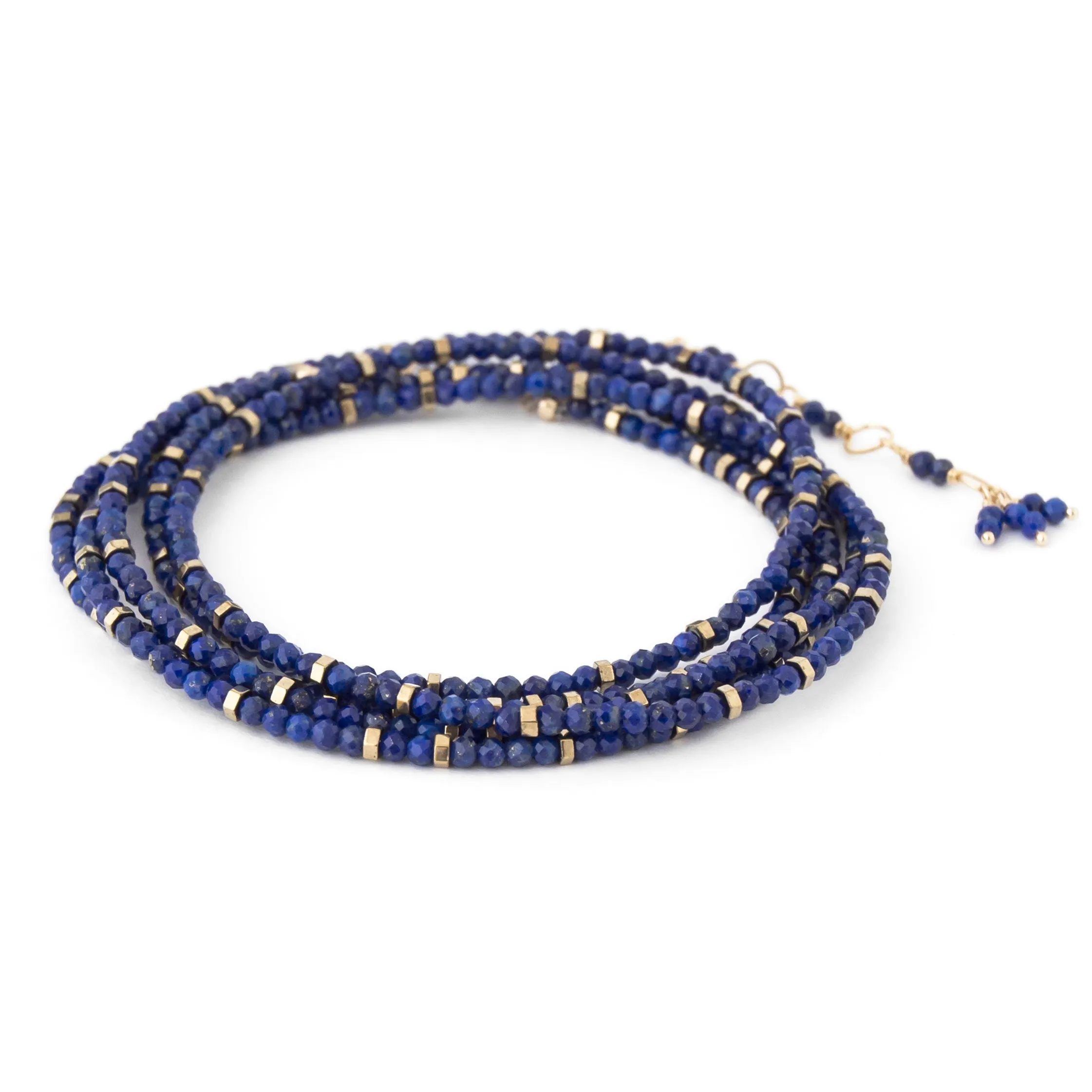 Anne Sportun Blue Lapis Beaded Confetti Wrap Bracelet & Necklace 34 B098G-CON.LAPIS