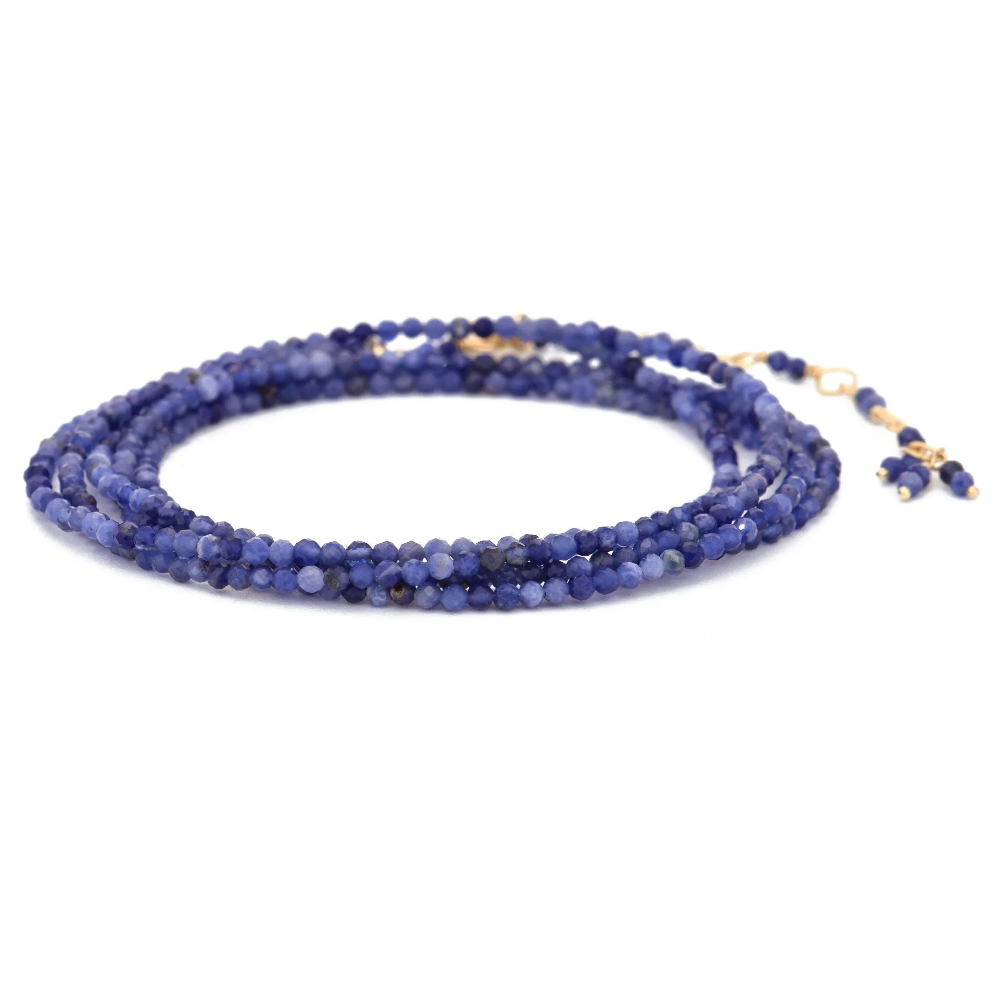 Anne Sportun Sodalite Blue Beaded Wrap Bracelet & Necklace 34 B098G-SOD