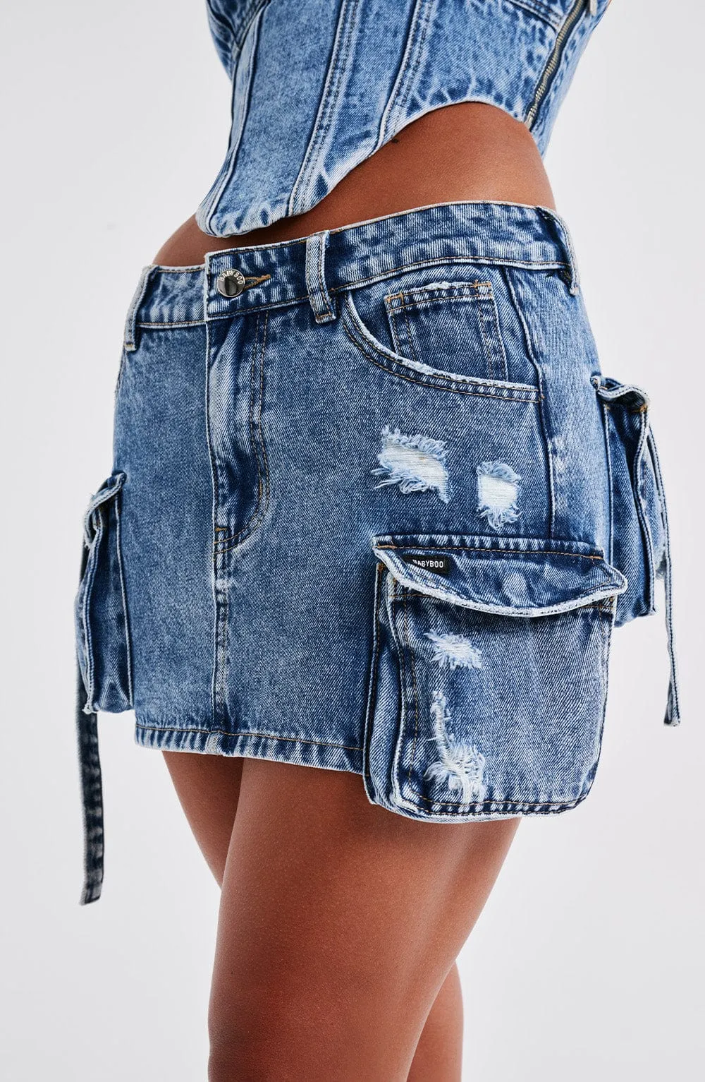 Billie Mini Skirt - Dark Wash