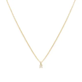 Birthstone Necklace | Gold & White Topaz