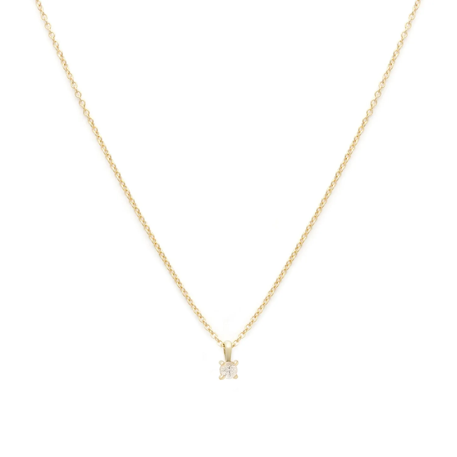 Birthstone Necklace | Gold & White Topaz