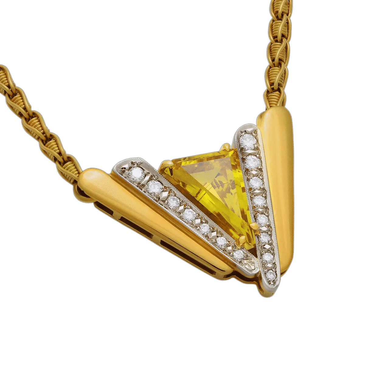 Bright Yellow Sapphire Necklace