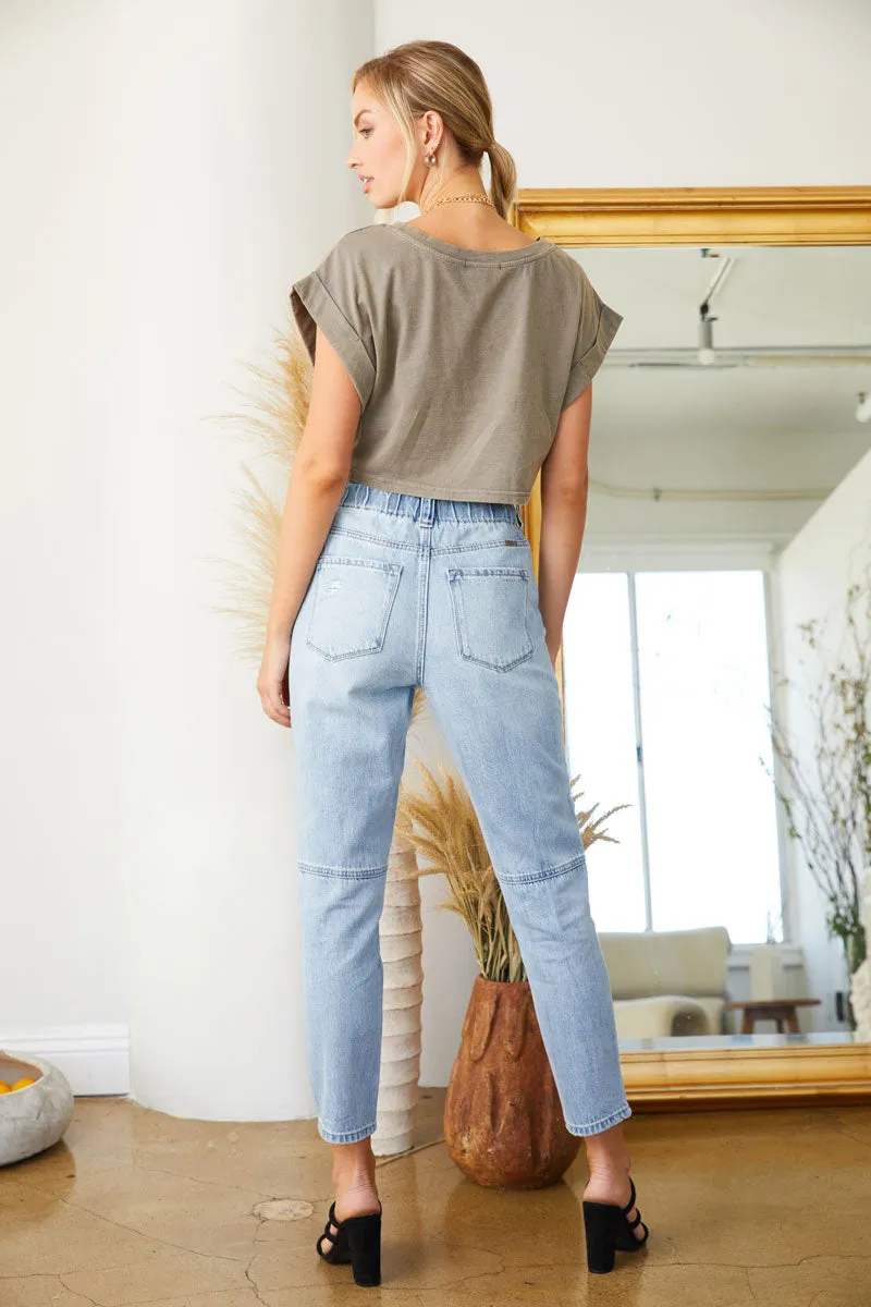 Bronte Ultra High Rise Paperbag Mom Jeans