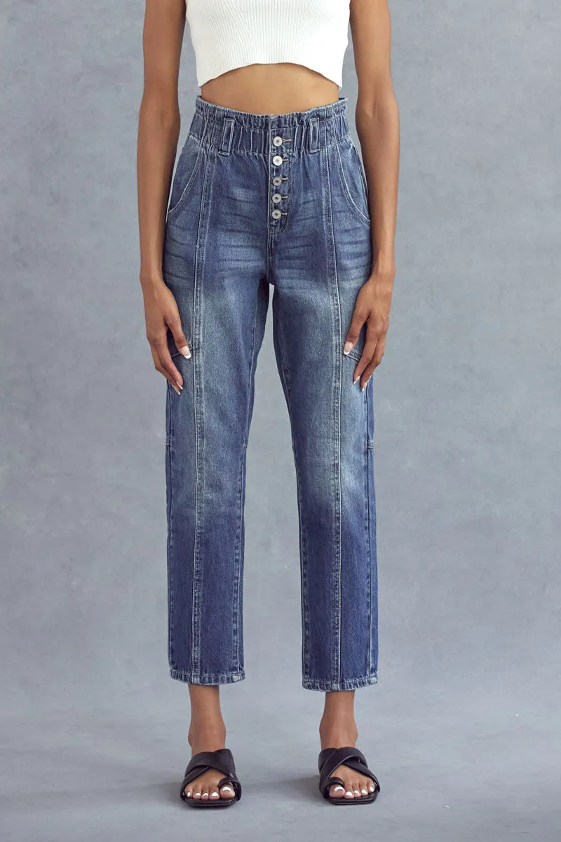 Bronte Ultra High Rise Paperbag Mom Jeans