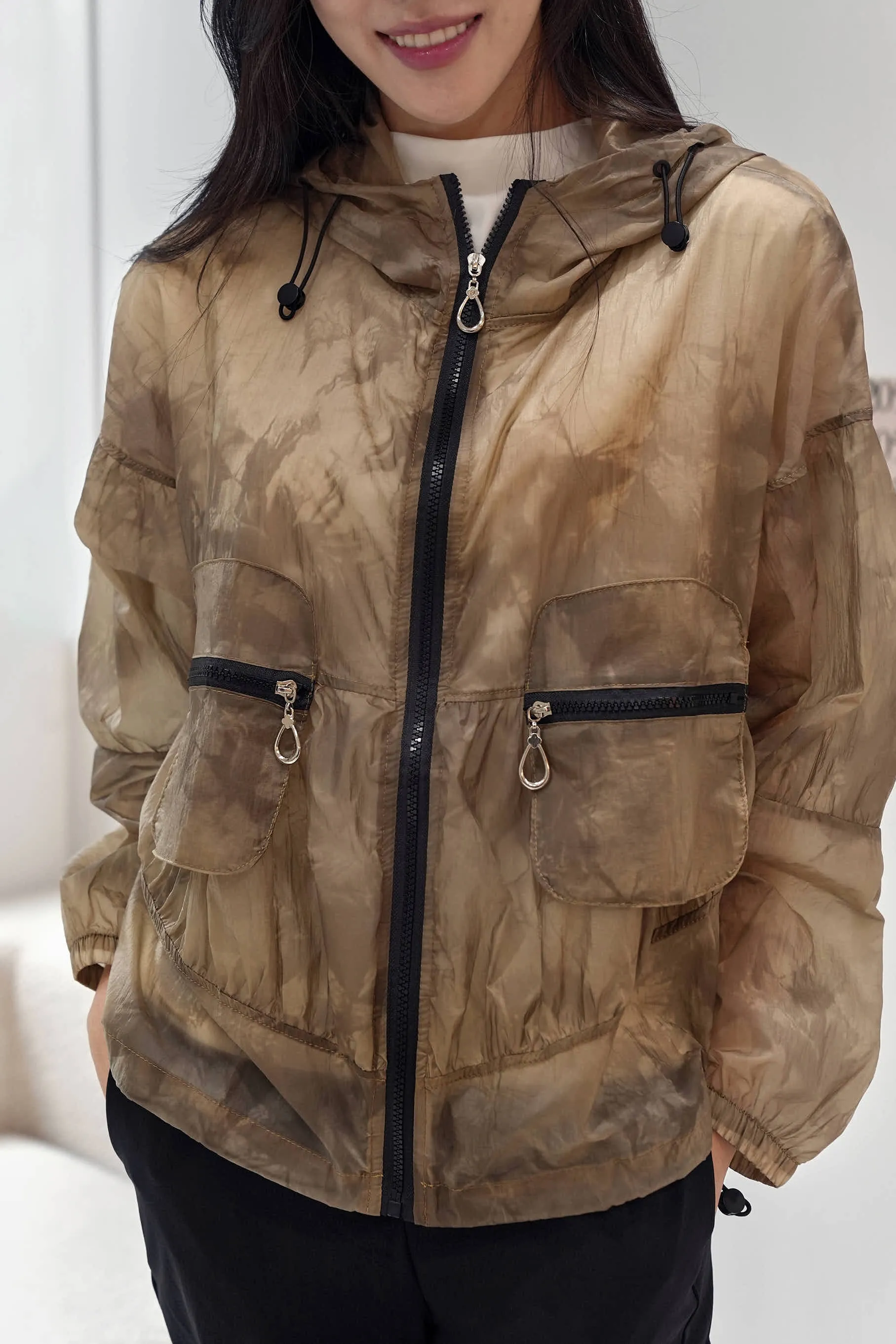 Carolyn Windbreaker Jacket, Brown