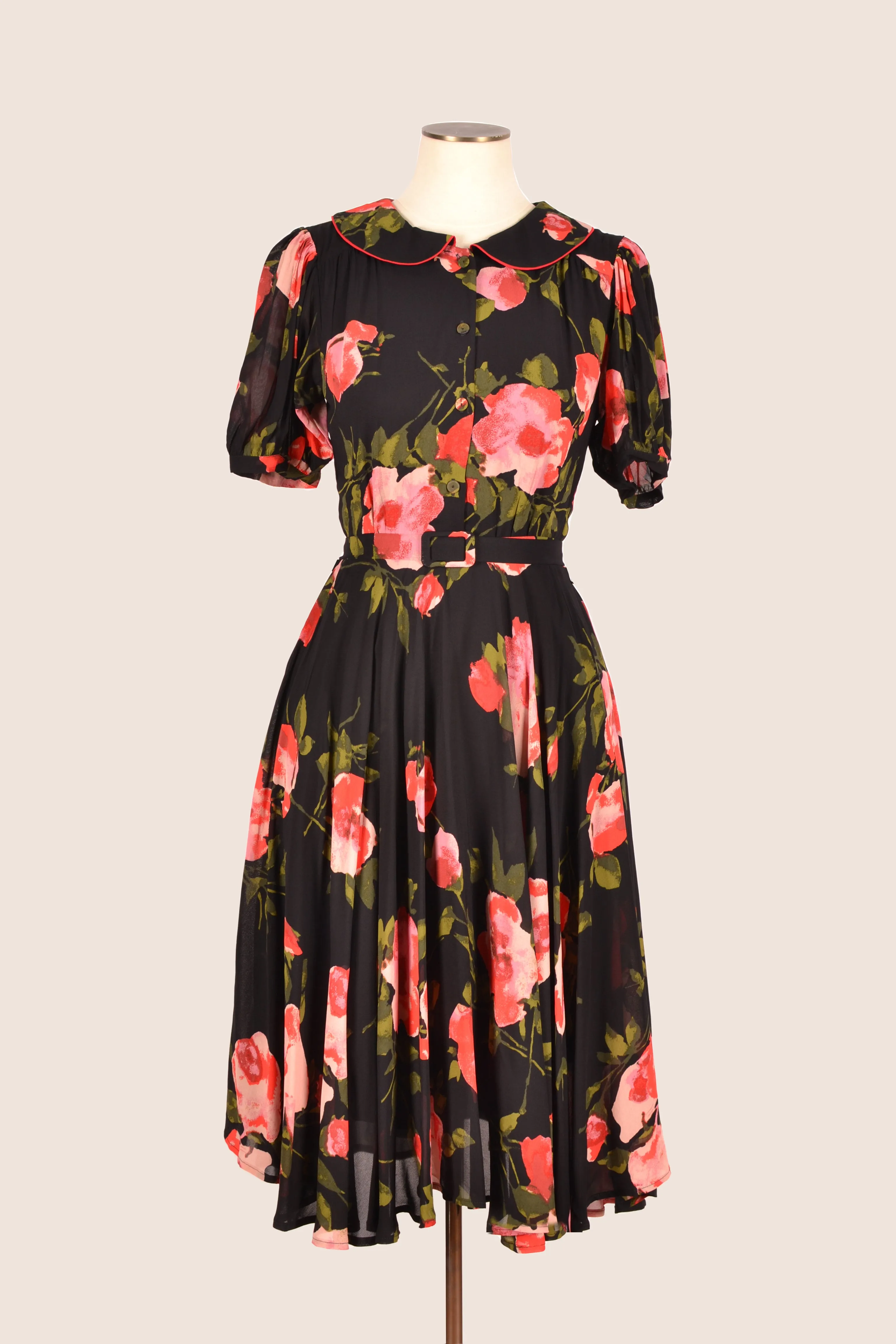 Charlie Red & Black Floral Dress