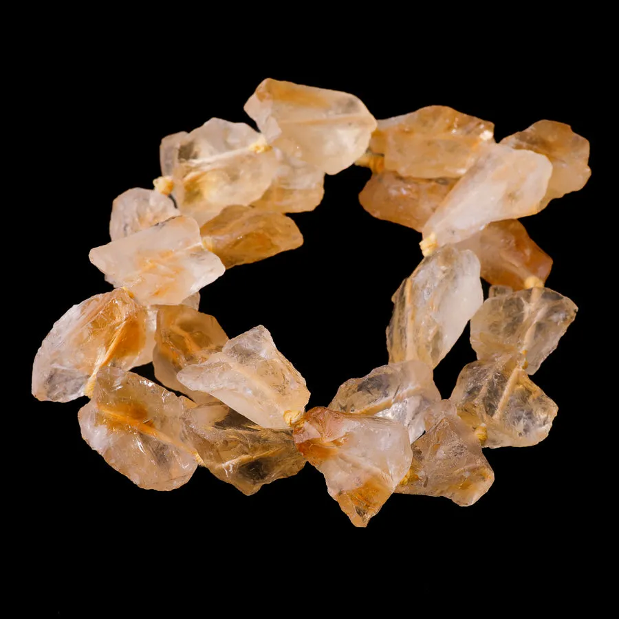 Citrine 15-20mm Rough Nugget - 15-16 Inch