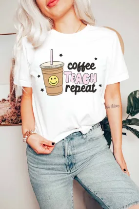 COFFEE TEACH REPEAT GRAPHIC TEE