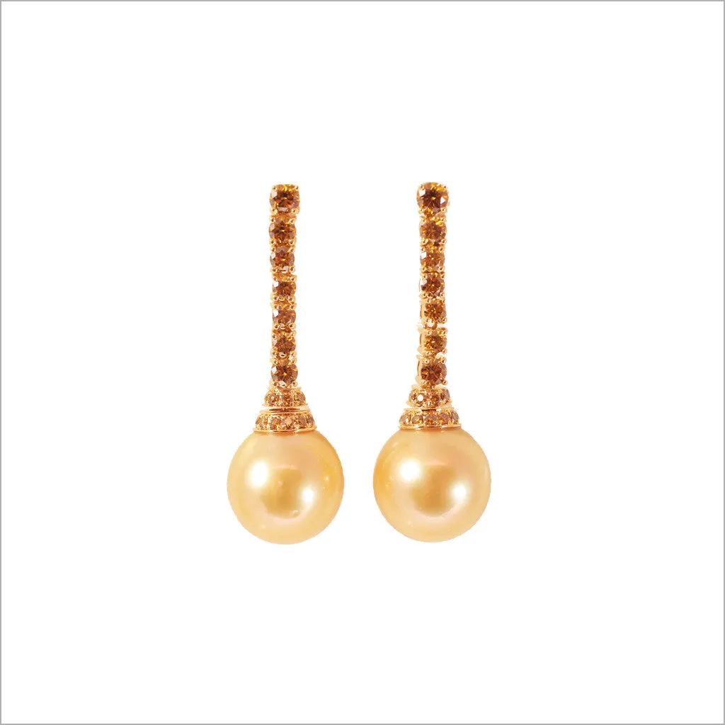 Couture 18K Gold & Pearl Earrings with Diamonds