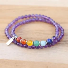 Crown Chakra Amethyst Wrap Bracelet