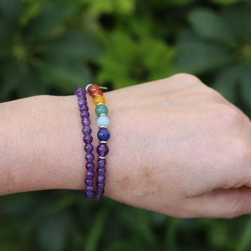 Crown Chakra Amethyst Wrap Bracelet