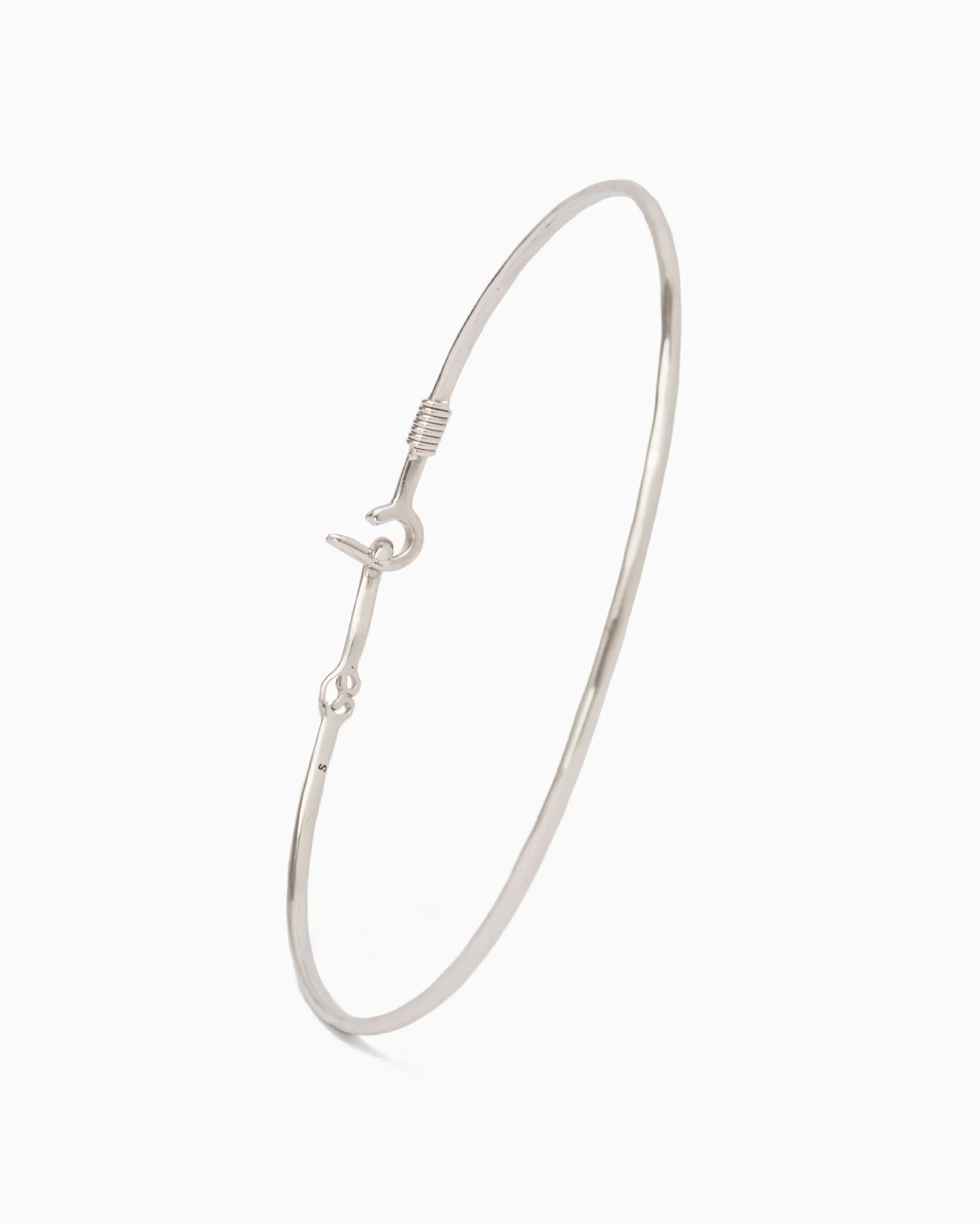 Dainty St. John Hook Bracelet with Open Petroglyph, 1.3mm