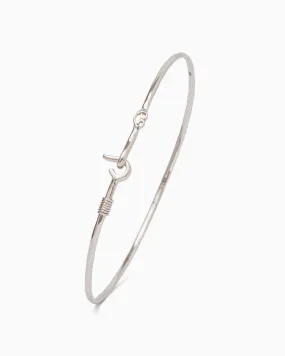 Dainty St. John Hook Bracelet with Open Petroglyph, 1.3mm