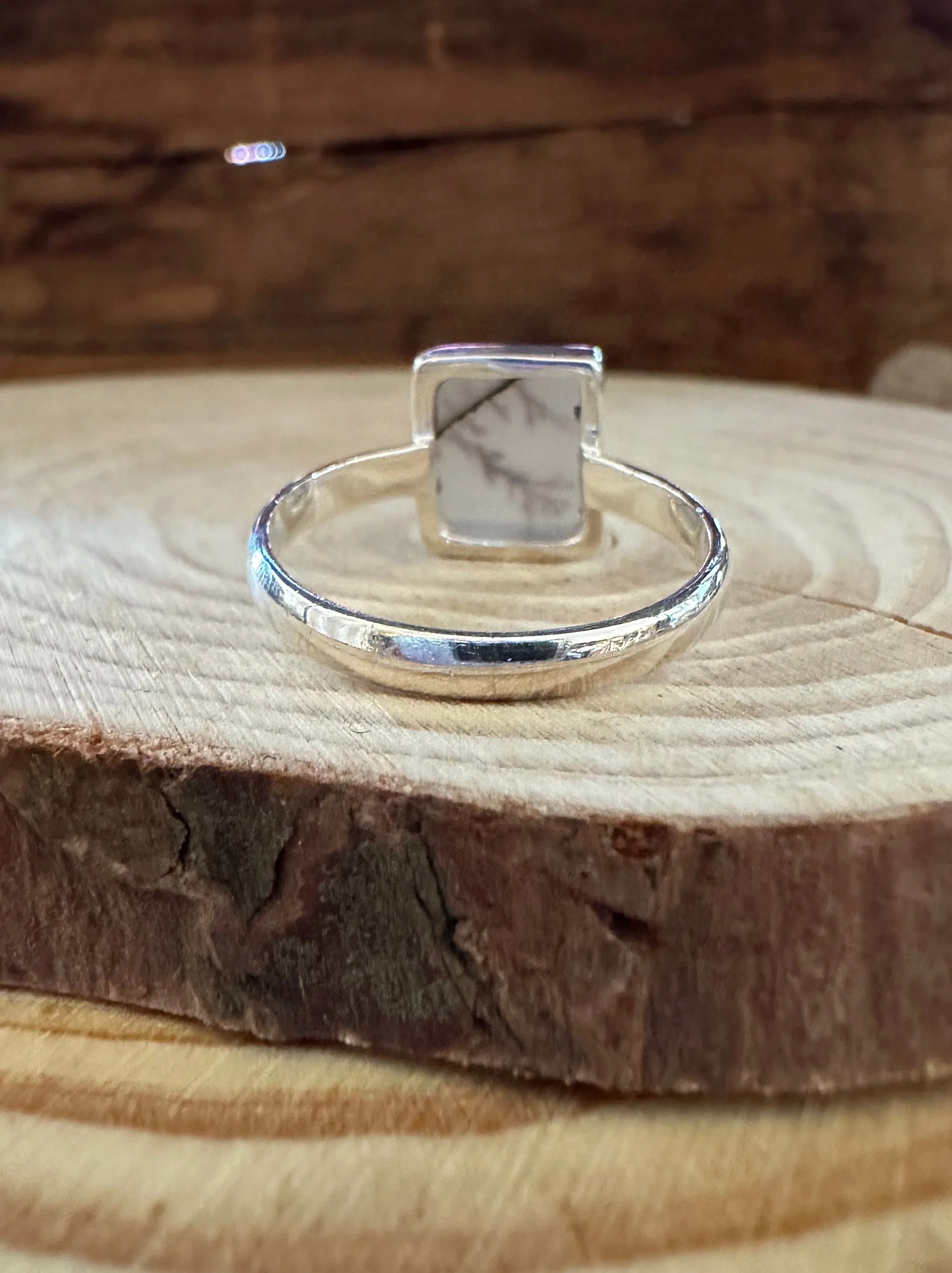 DENDRITIC AGATE and Silver Ring Size 10