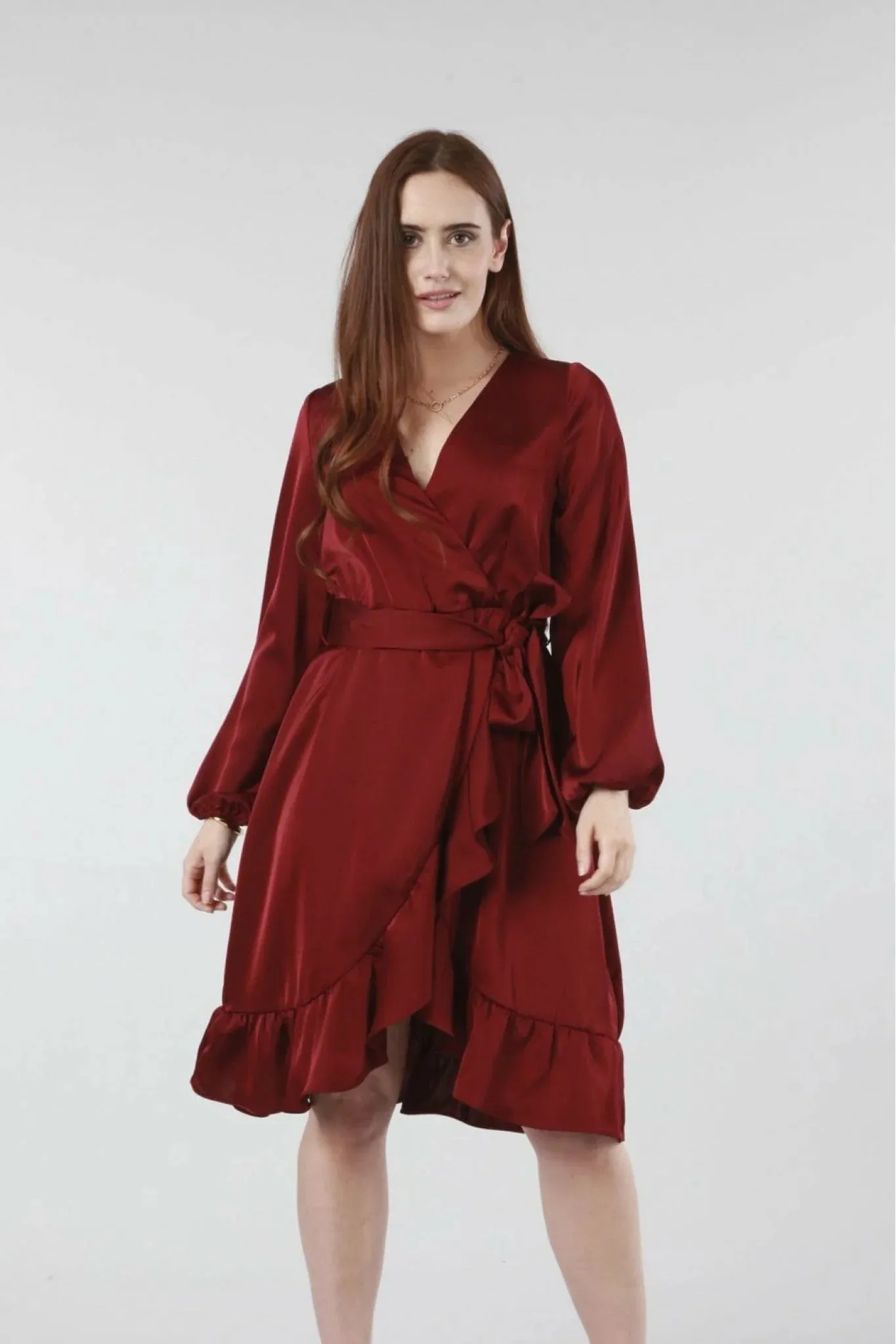 Double Second Frill Wrap Dress