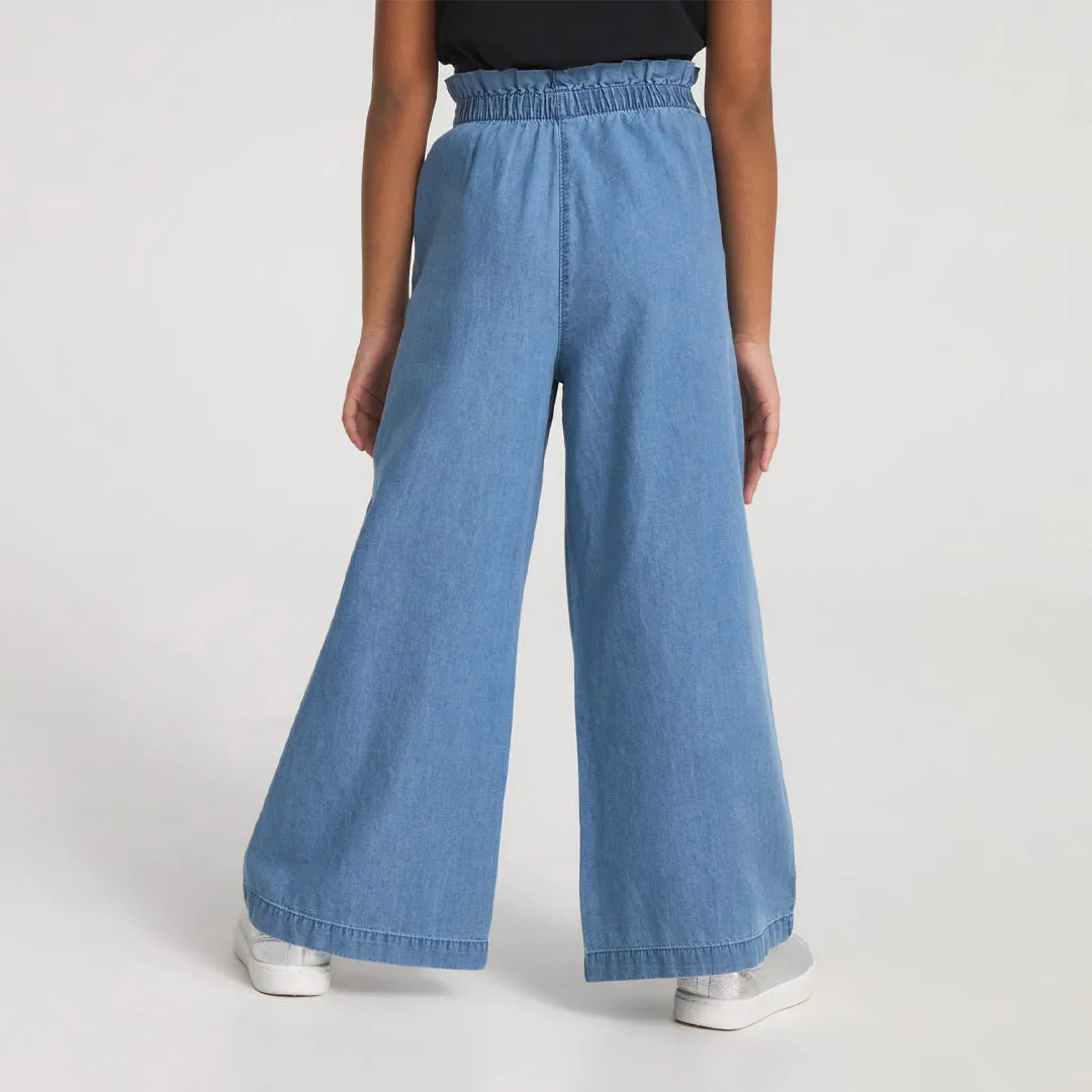 Elastic Waist Wide Leg Jeans